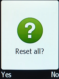 Press the Navigation key to confirm. Wait a moment while the factory default settings are restored. Follow the instructions on the screen to set up your phone and prepare it for use.