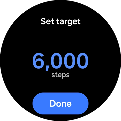 Slide your finger up or down on the screen to select the required goal.