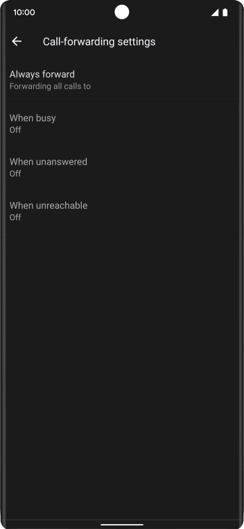 Press the required divert type.