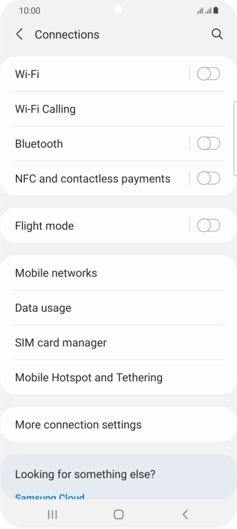 Press Data usage.