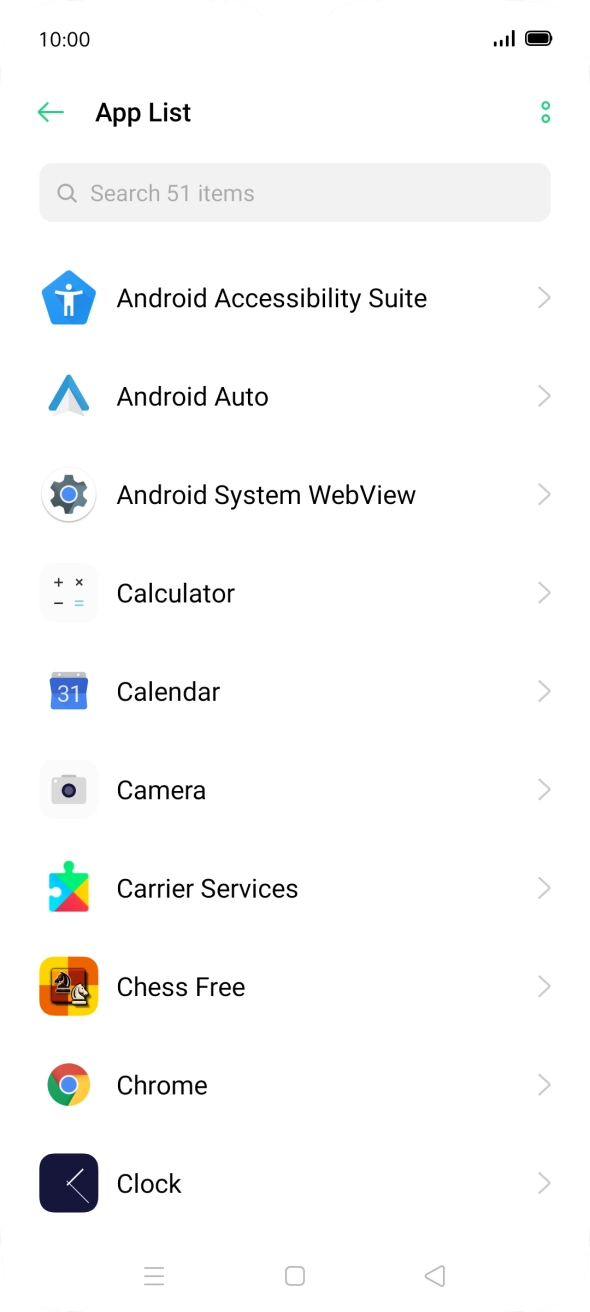 Press the required app.