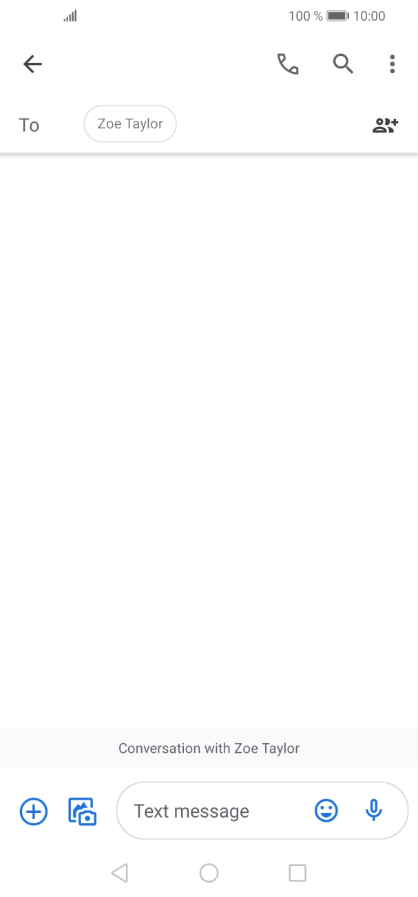 Press the text input field and write the text for your text message.
