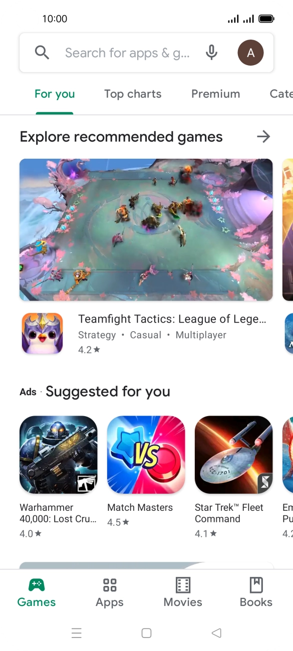 Press the search field.