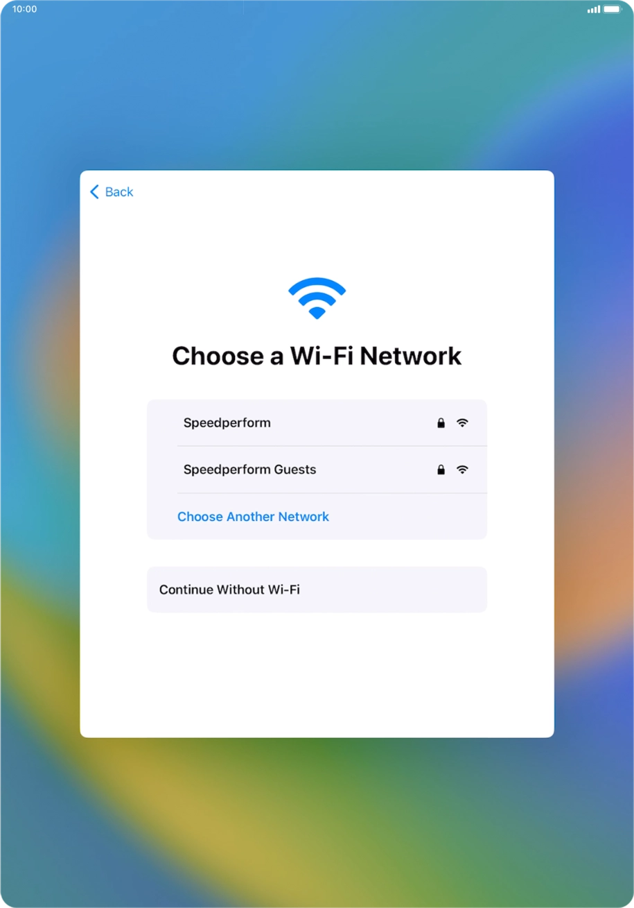 Press the required WiFi network.