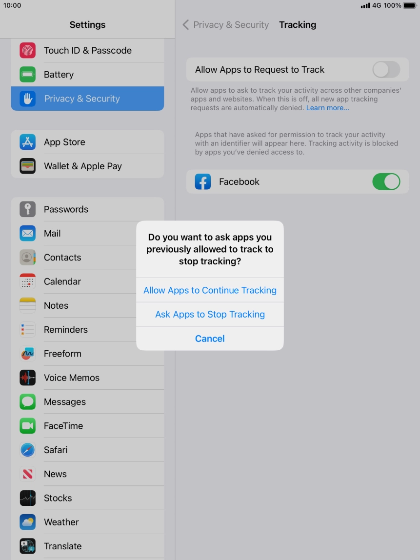 If you turn off the function, press the required setting.