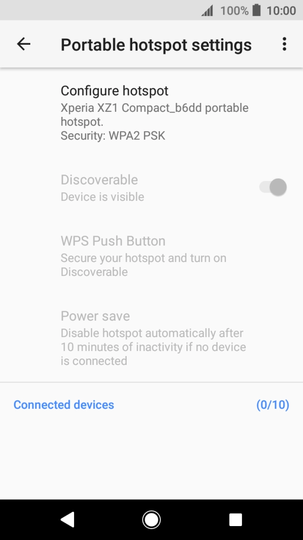 Press Configure hotspot.