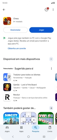 Prima a tecla de início para terminar e voltar ao ecrã inicial.