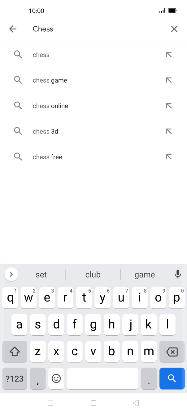 Key in the name or subject of the required app and press the search icon.