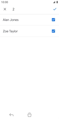 Press the fields next to the required contacts to select them.