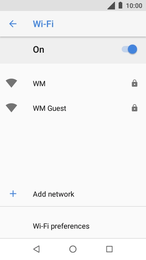 Press the required WiFi network.