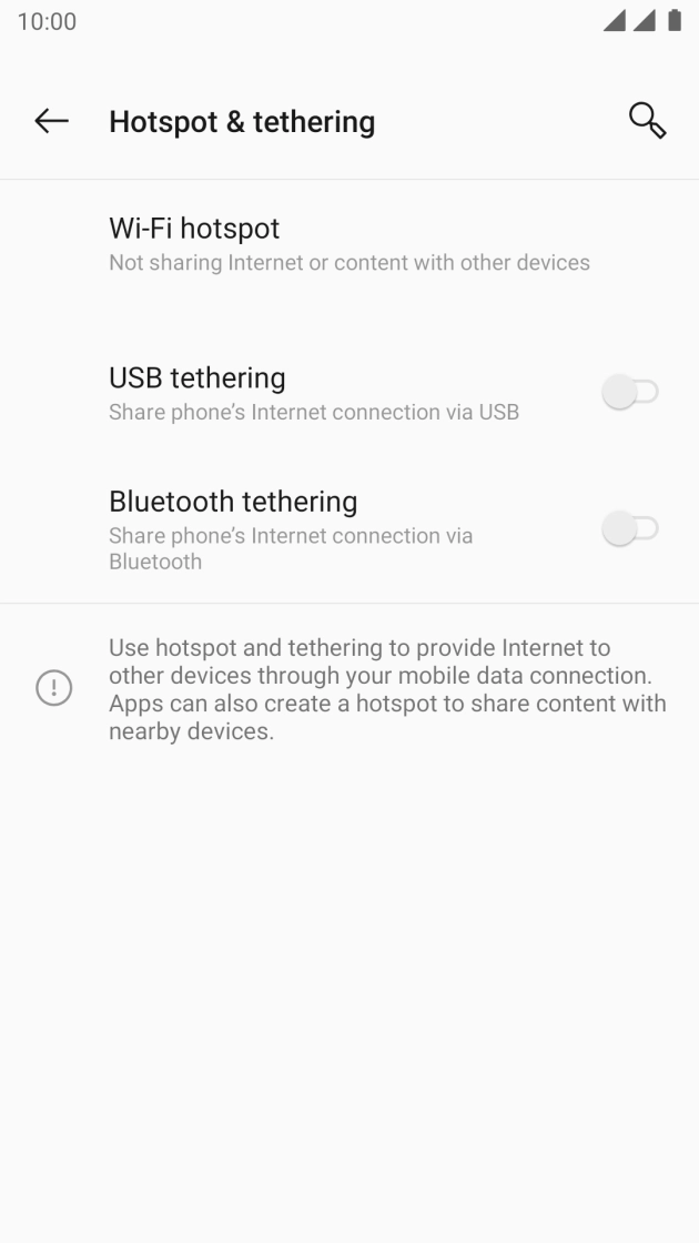 Press Wi-Fi hotspot. Press Wi-Fi hotspot.