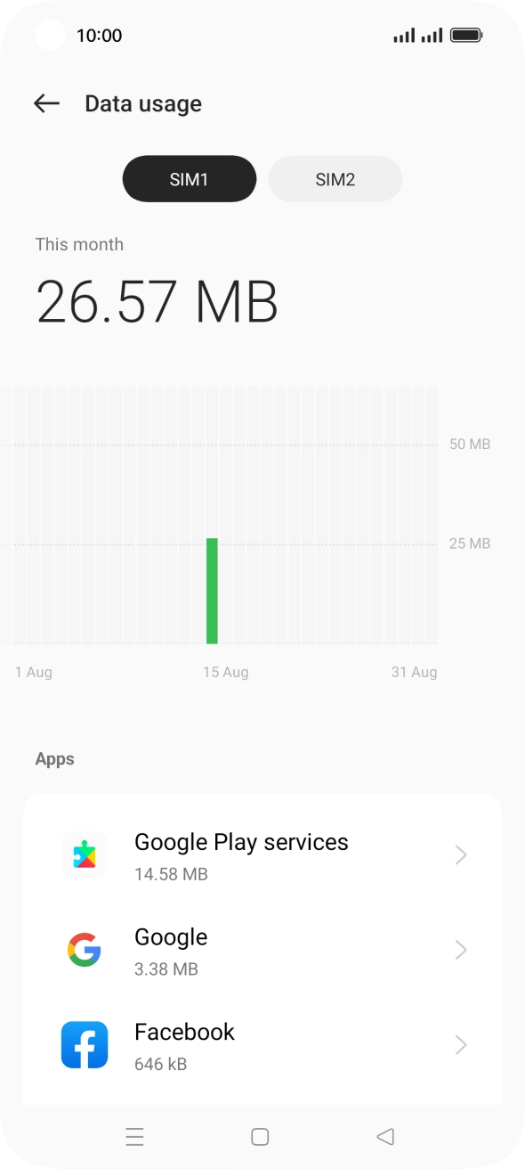 Press the required SIM.