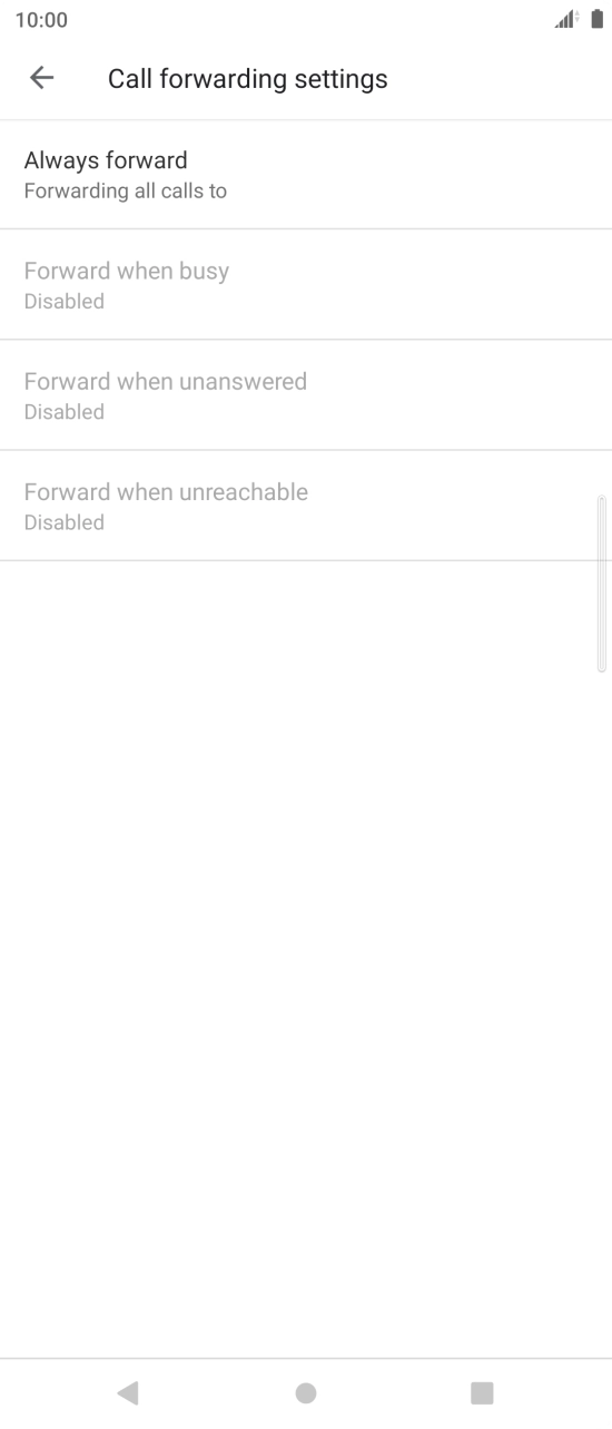 Press the required divert type. Press the required divert type.