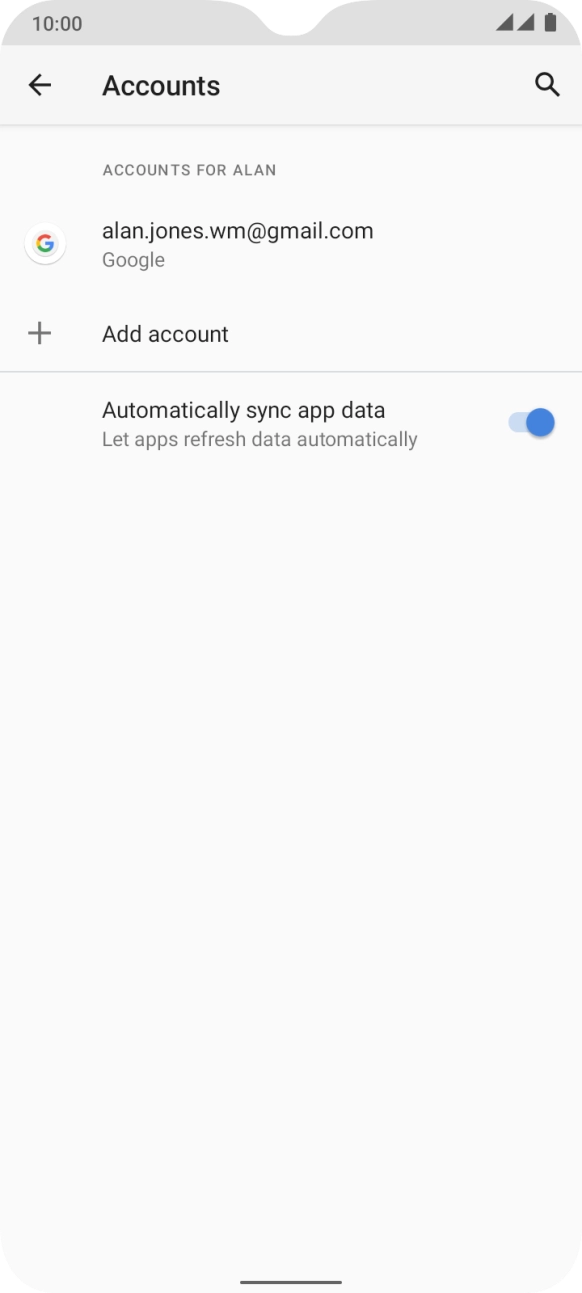Press Add account. Press Add account.