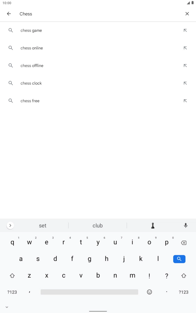 Key in the name or subject of the required app and press the search icon.
