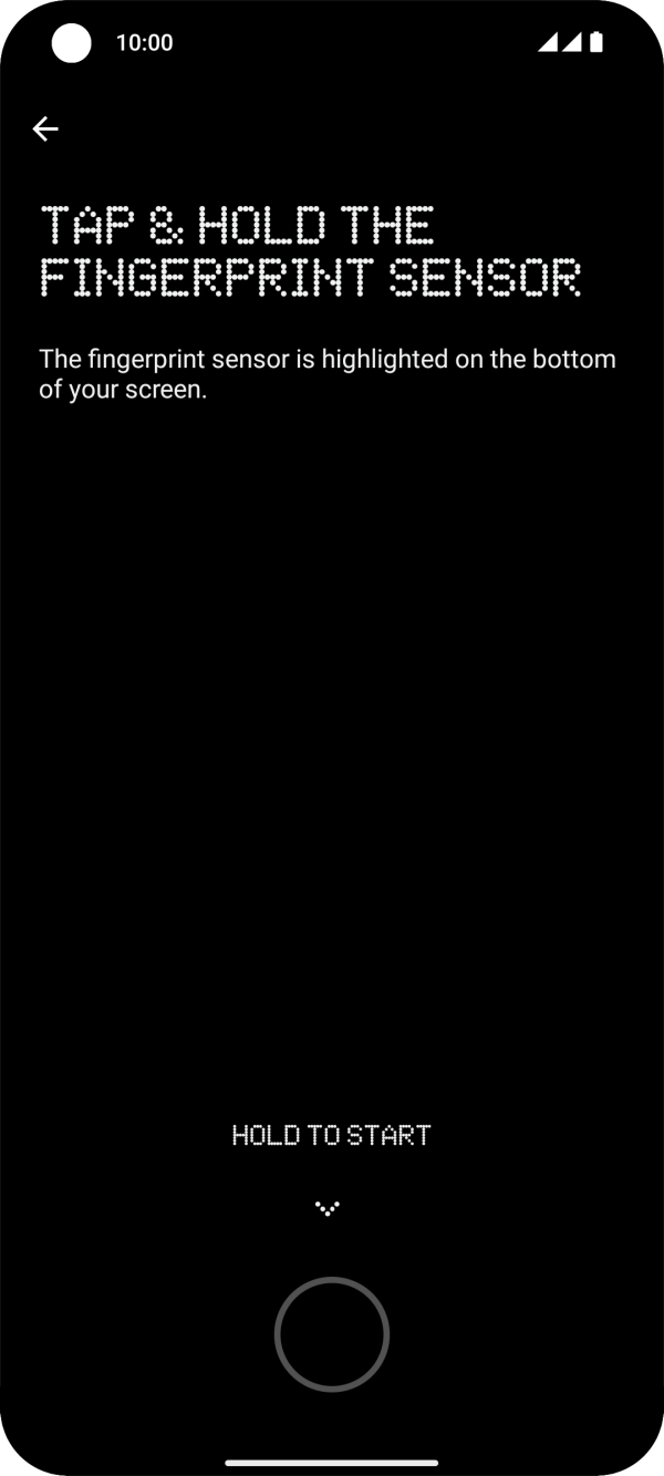 Follow the instructions on the screen to create the phone lock code using your fingerprint. Follow the instructions on the screen to create the phone lock code using your fingerprint.