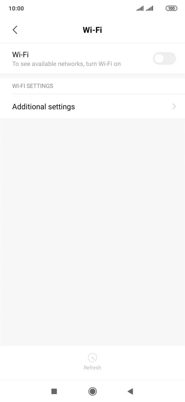Press the indicator next to 'Wi-Fi' to turn on the function.