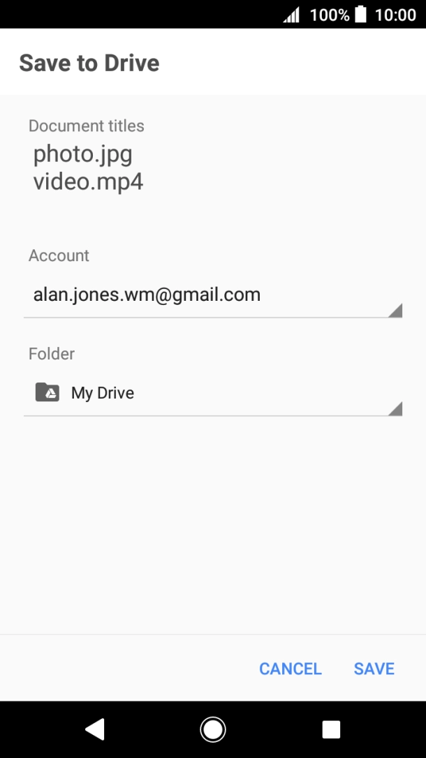 Press the field below 'Folder' and go to the required folder.