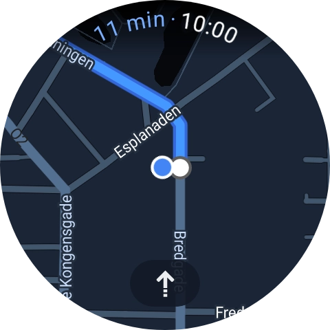 Press the route description icon to return to the directions.