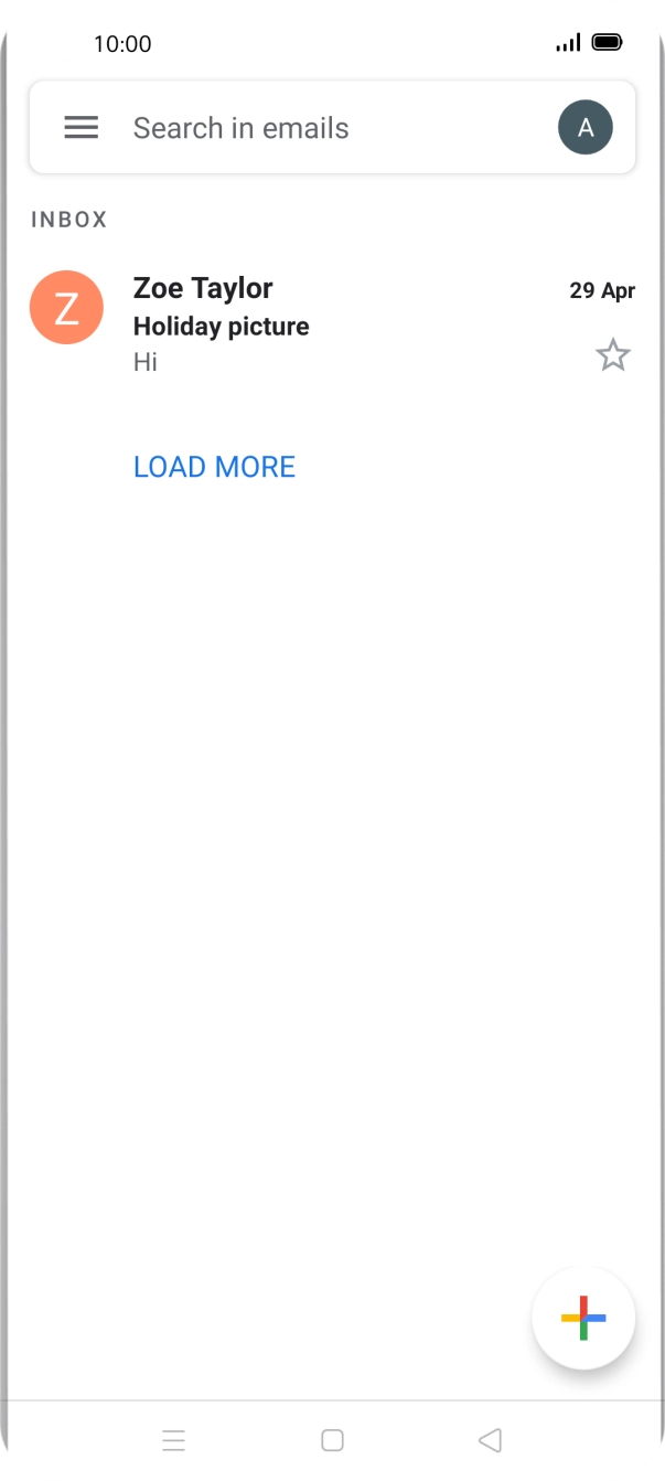Press the new email icon. Press the new email icon.