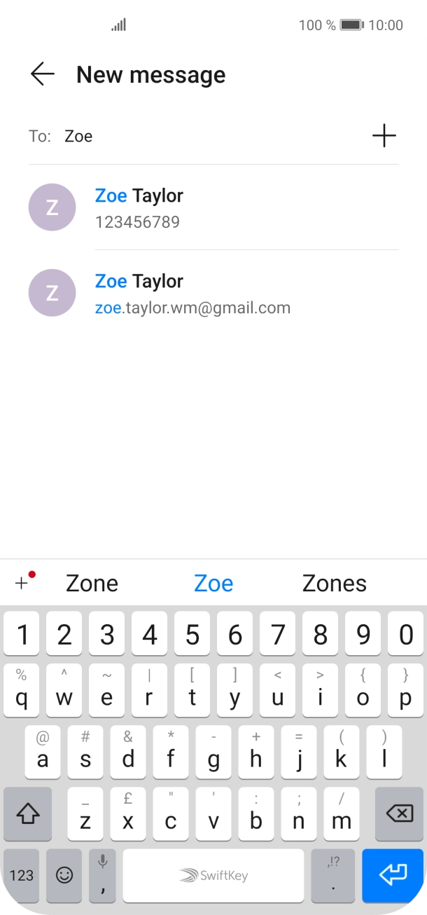 Press the required contact. Press the required contact.