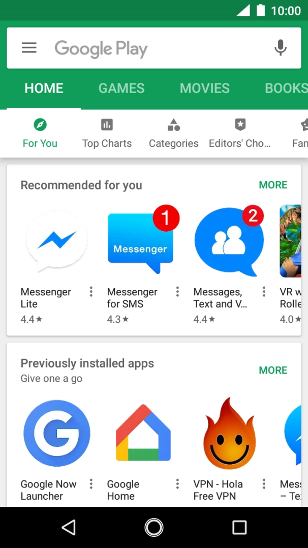Slide your finger right starting from the left side of the screen.