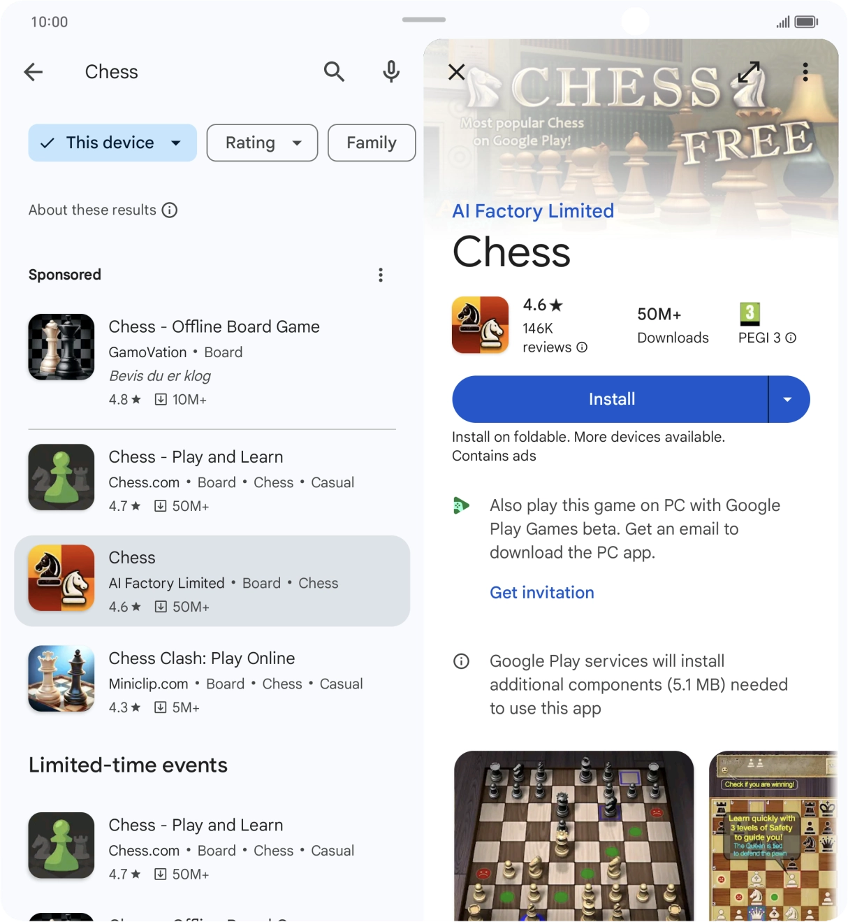 Press Install and follow the instructions on the screen to install the app.