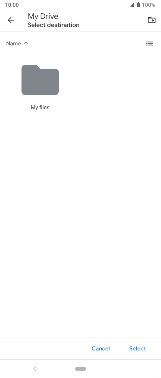To create a new folder, press the new folder icon and follow the instructions on the screen to create a new folder.