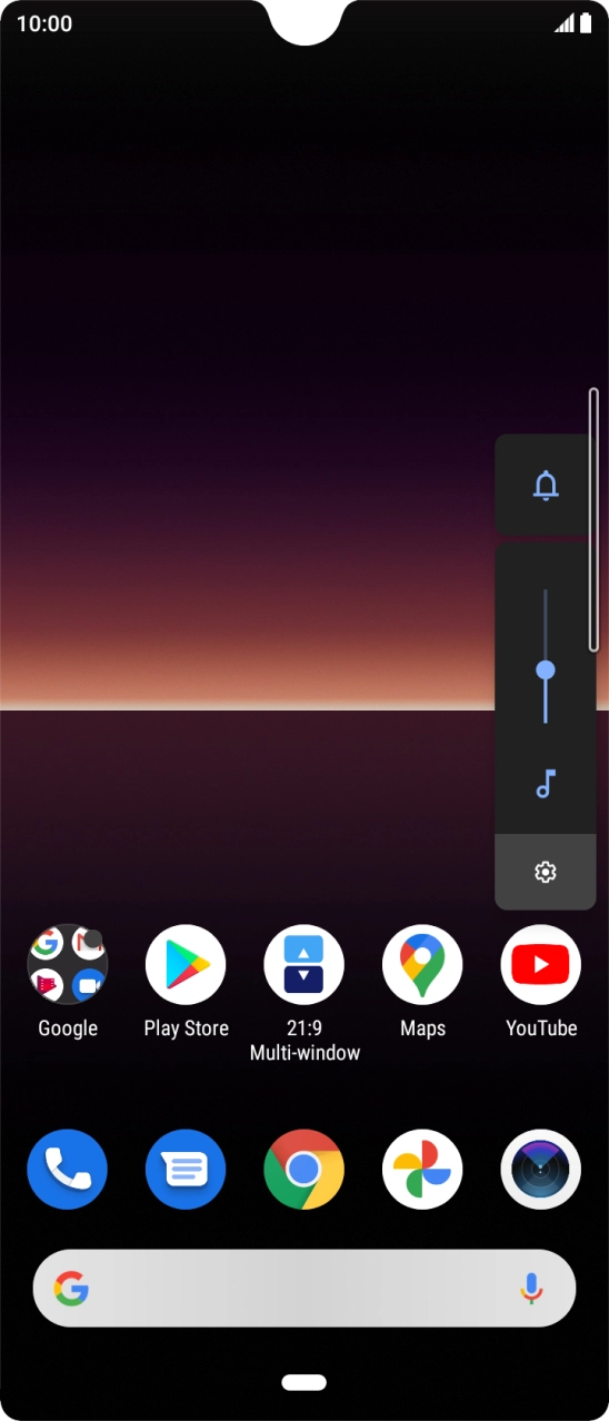 Press the sound mode icon the necessary number of times to turn silent mode on or off.