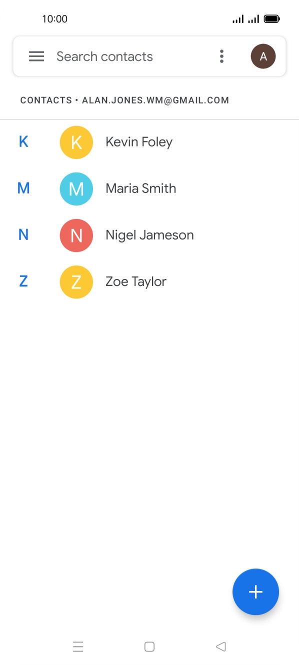 Press the new contact icon.