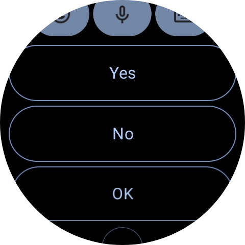 Press the required reply.