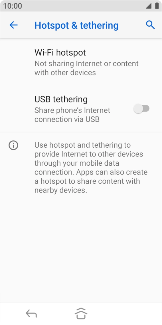 Press Wi-Fi hotspot. Press Wi-Fi hotspot.