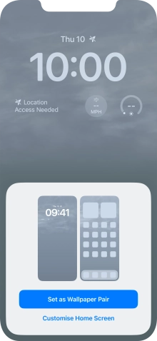 To use the same colour theme on the home screen, press Set as Wallpaper Pair.