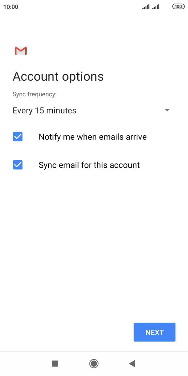 Press the drop down list below 'Sync frequency'. Press the drop down list below 'Sync frequency'.