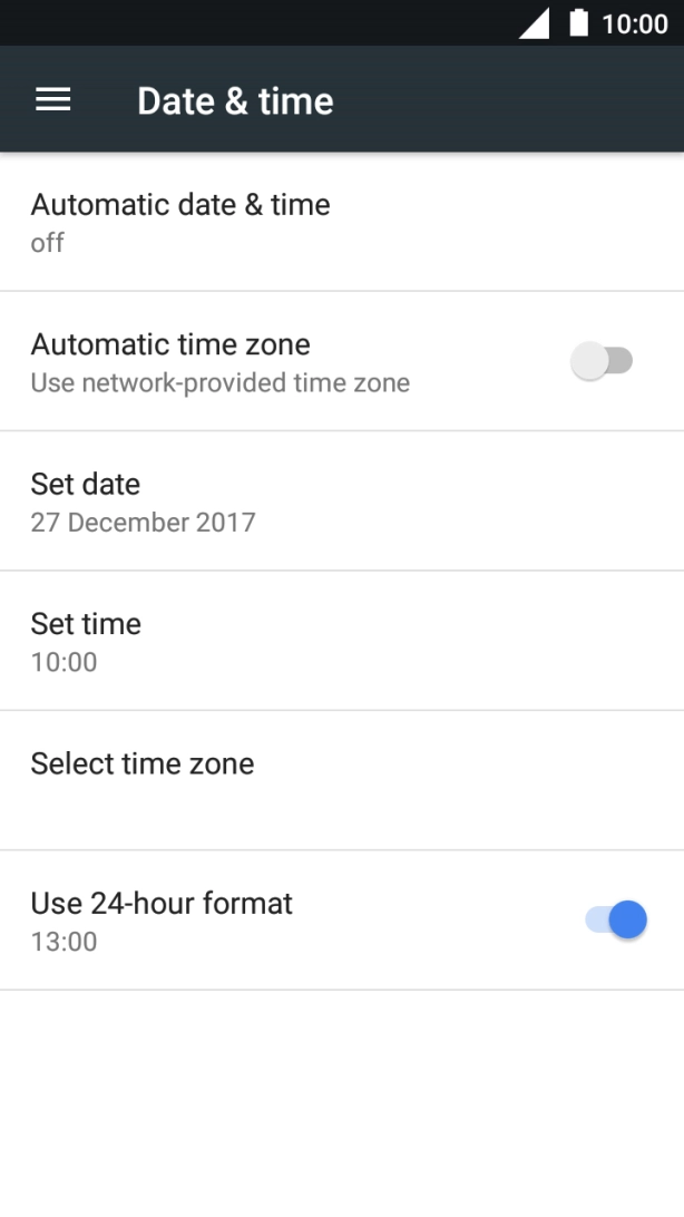 Press Automatic date & time.