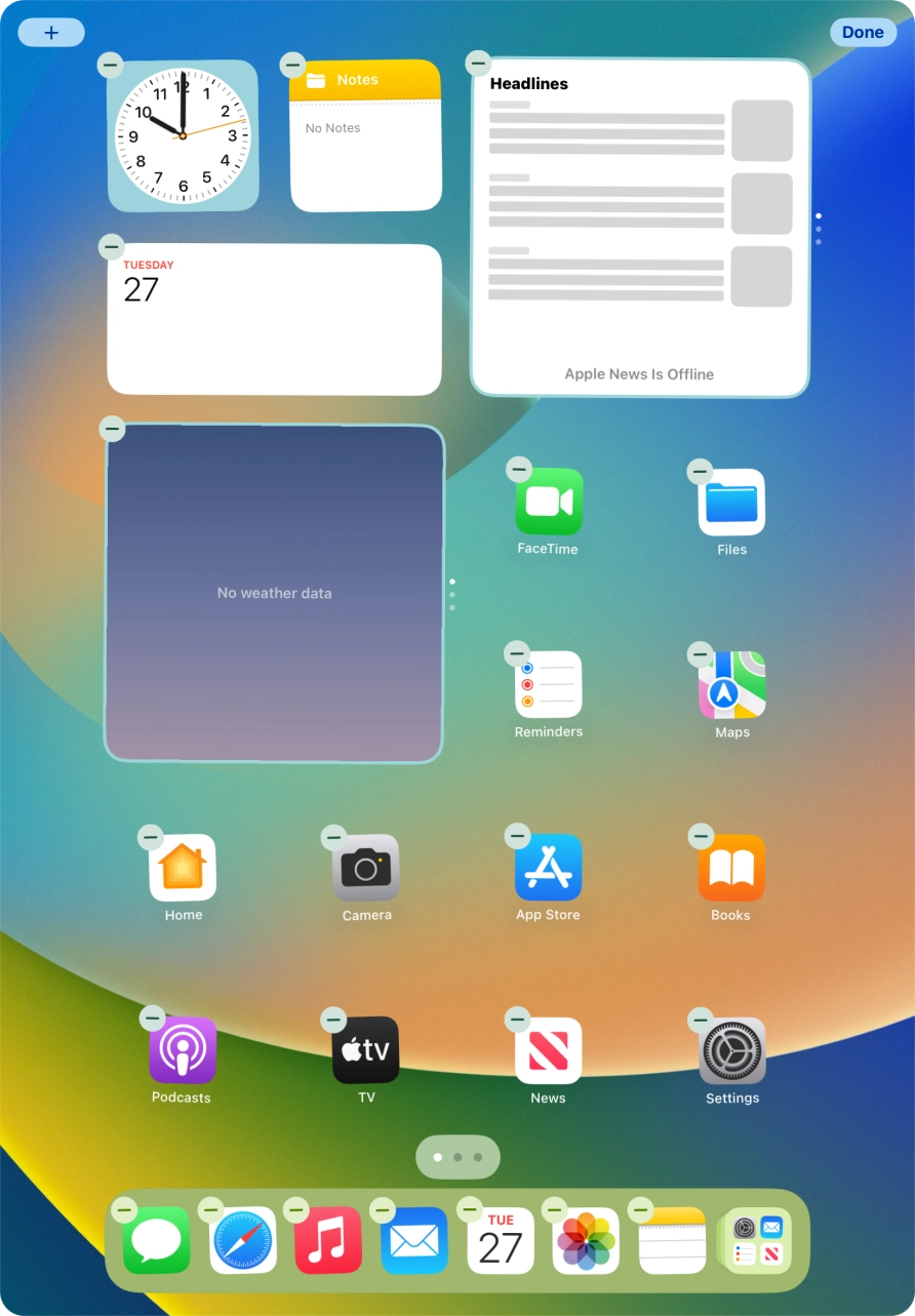 Press the home screen icon.