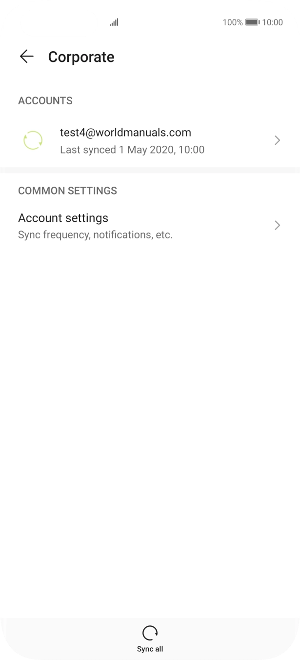 Press the required account.