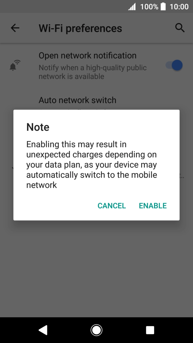 If you turn on the function, press ENABLE. If you turn on the function, press ENABLE.