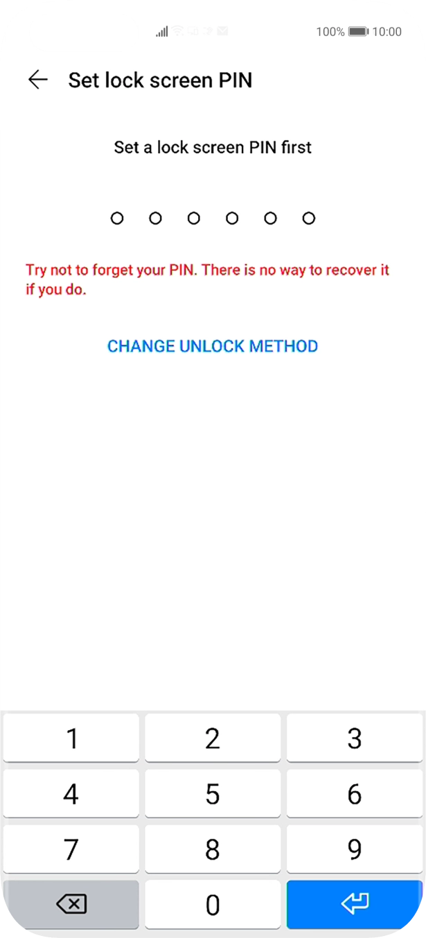 Press CHANGE UNLOCK METHOD. Press CHANGE UNLOCK METHOD.