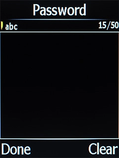 Highlight the field below 'Password' and key in your password.