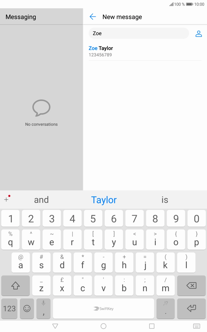 Press the required contact. Press the required contact.