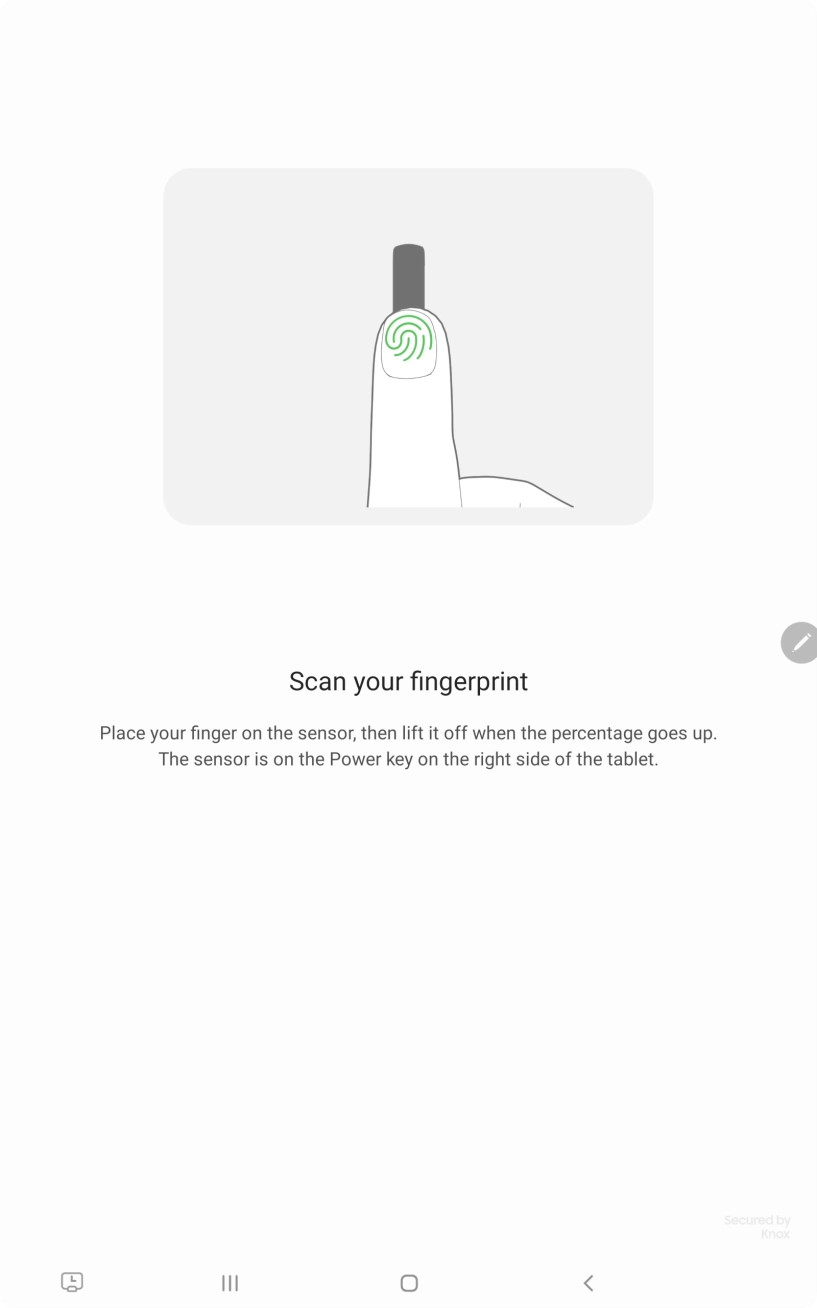 Follow the instructions on the screen to create the lock code using your fingerprint. Follow the instructions on the screen to create the lock code using your fingerprint.