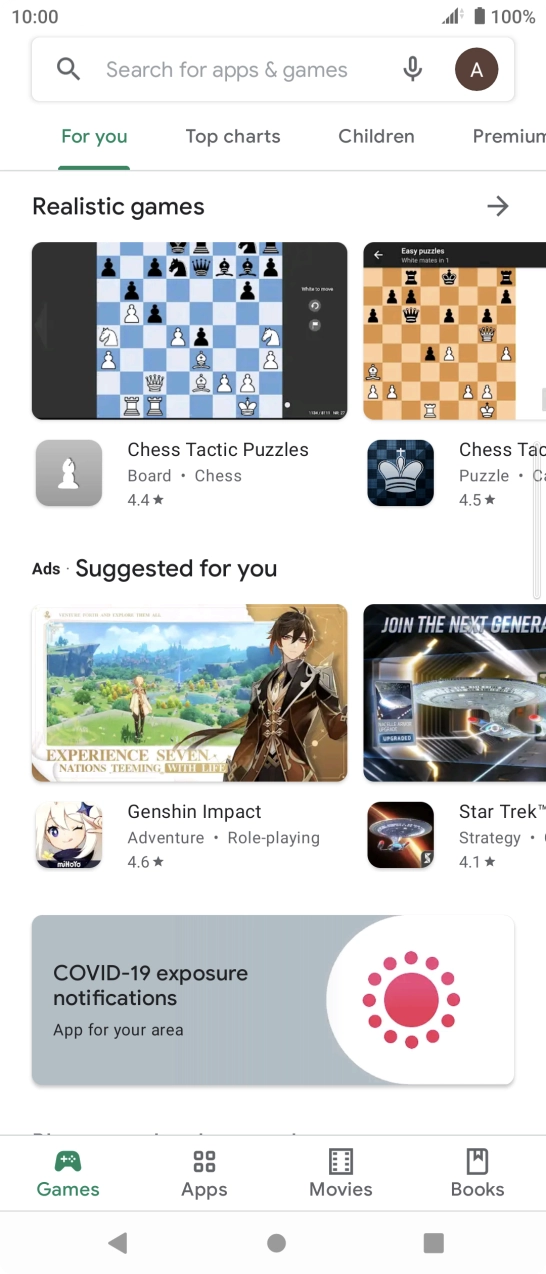 Press the profile icon.