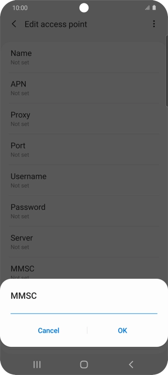 Key in http://mmsc.mms.o2.co.uk:8002 and press OK.
