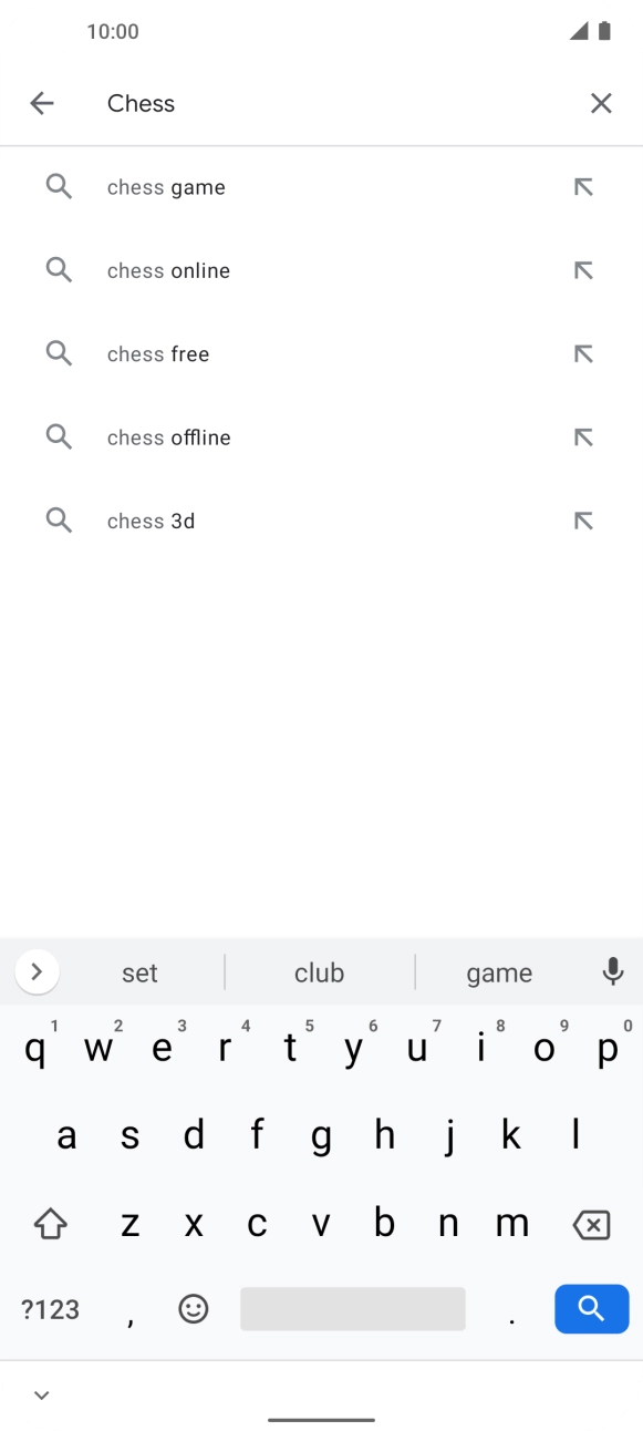 Key in the name or subject of the required app and press the search icon.