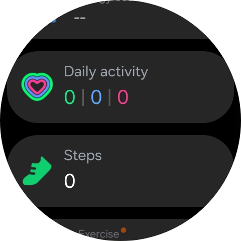 Under Daily activity, you can see how far you are from completing your daily activity goals.