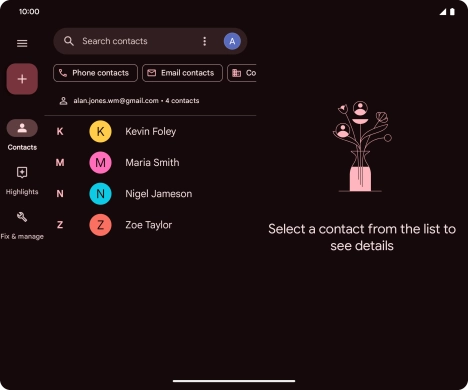Press the new contact icon.