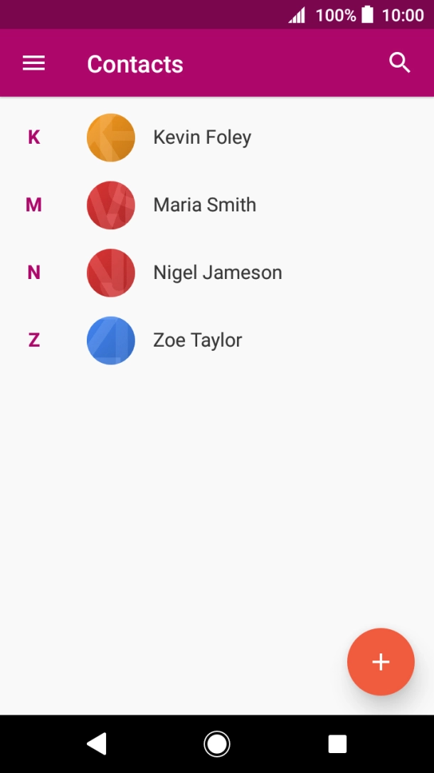 Press the new contact icon.
