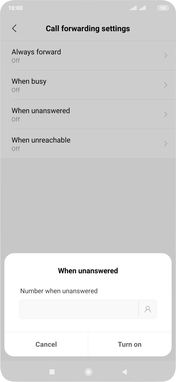 Key in 901 and press Turn on.