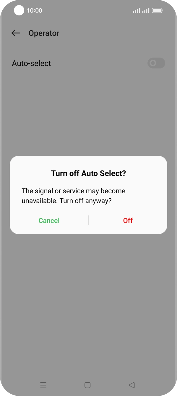 Press Off to turn off the function and wait while your phone searches for networks. Press Off to turn off the function and wait while your phone searches for networks.